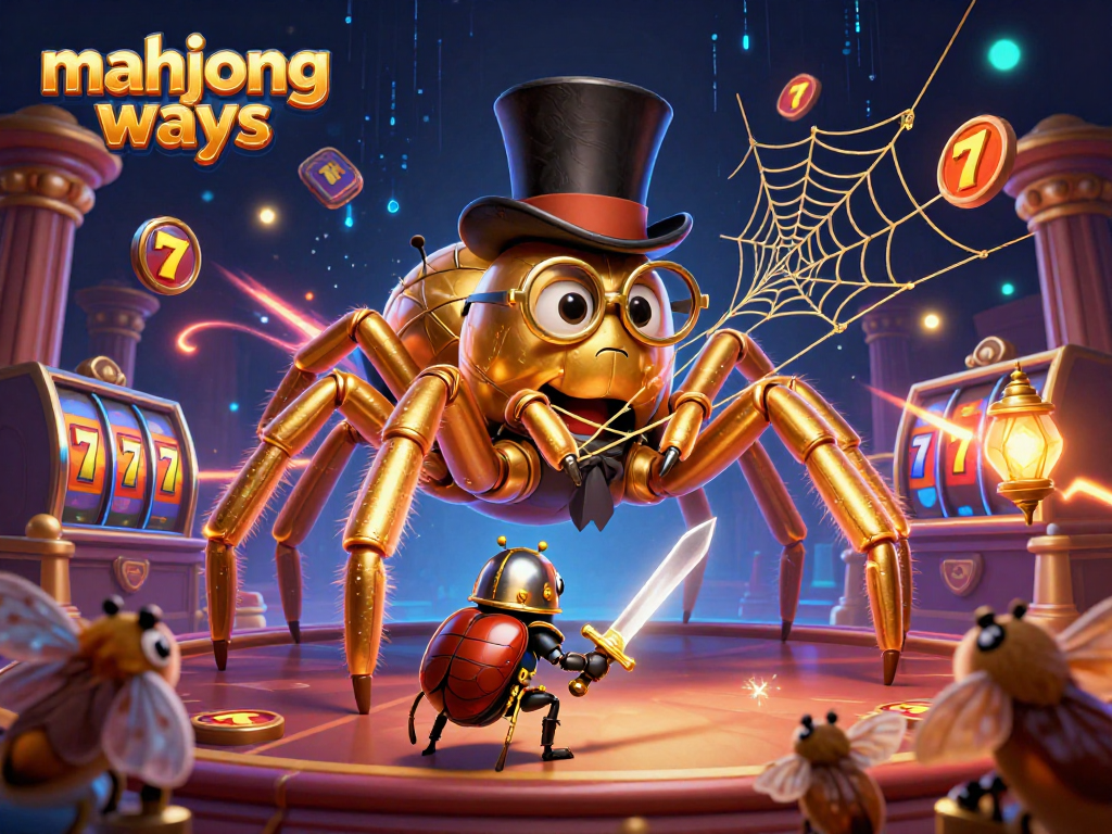 Experience winning with Mahjong Ways featuring a giant golden tarantula and brave beetle knight.
