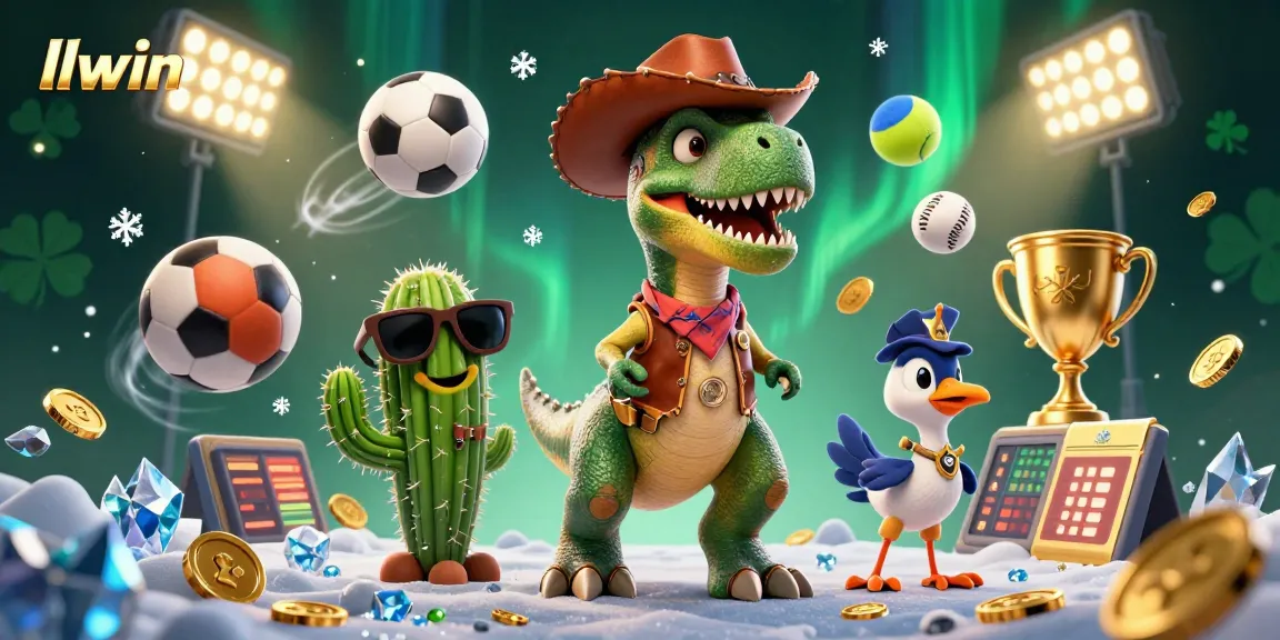 llwin players enjoy thrilling challenges in a vibrant 3D gambling illustration with engaging characters.