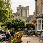 Where to stay in Skipton at a charming bed and breakfast with cozy outdoor seating and scenic views of Skipton Castle.